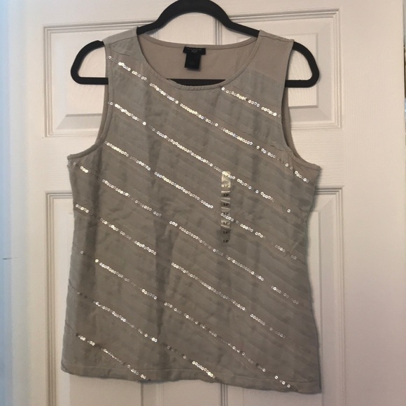 NWOT Ann Taylor Loft Sleeveless Blouse w/ Sequins - Picture 5 of 6
